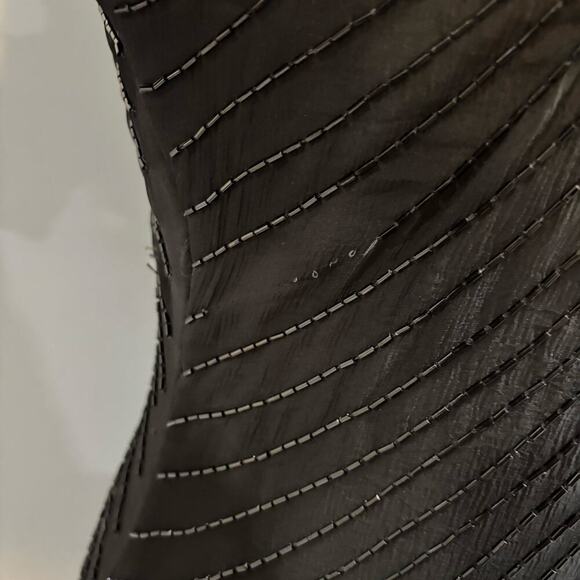 Vintage Jennifer Black & Gold Beaded Cocktail Dress, size small - Picture 14 of 15